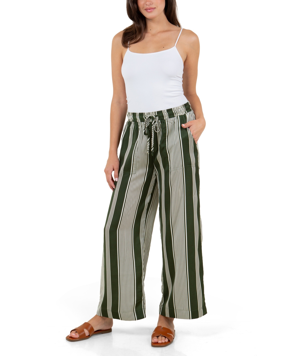 Fever Women's Print Drawstring Pant -Kombu Gree