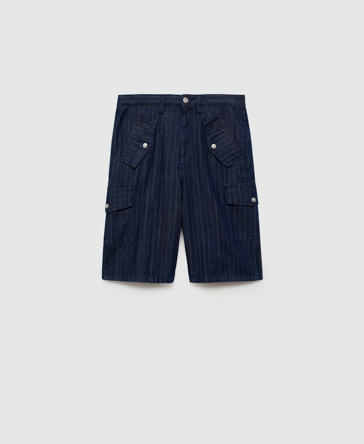 Mango Women's Decorative Stitching Denim Bermuda Shorts