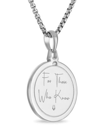 Marc Anthony Men's Orange Sapphire (1/8 ct. t.w.) & Black Diamond (1/4 ct. t.w.) North Star Pendant Necklace in Sterling Silver-Plate