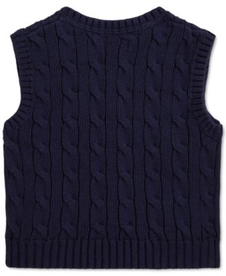 Baby Cotton Cable-Knit Sweater Vest