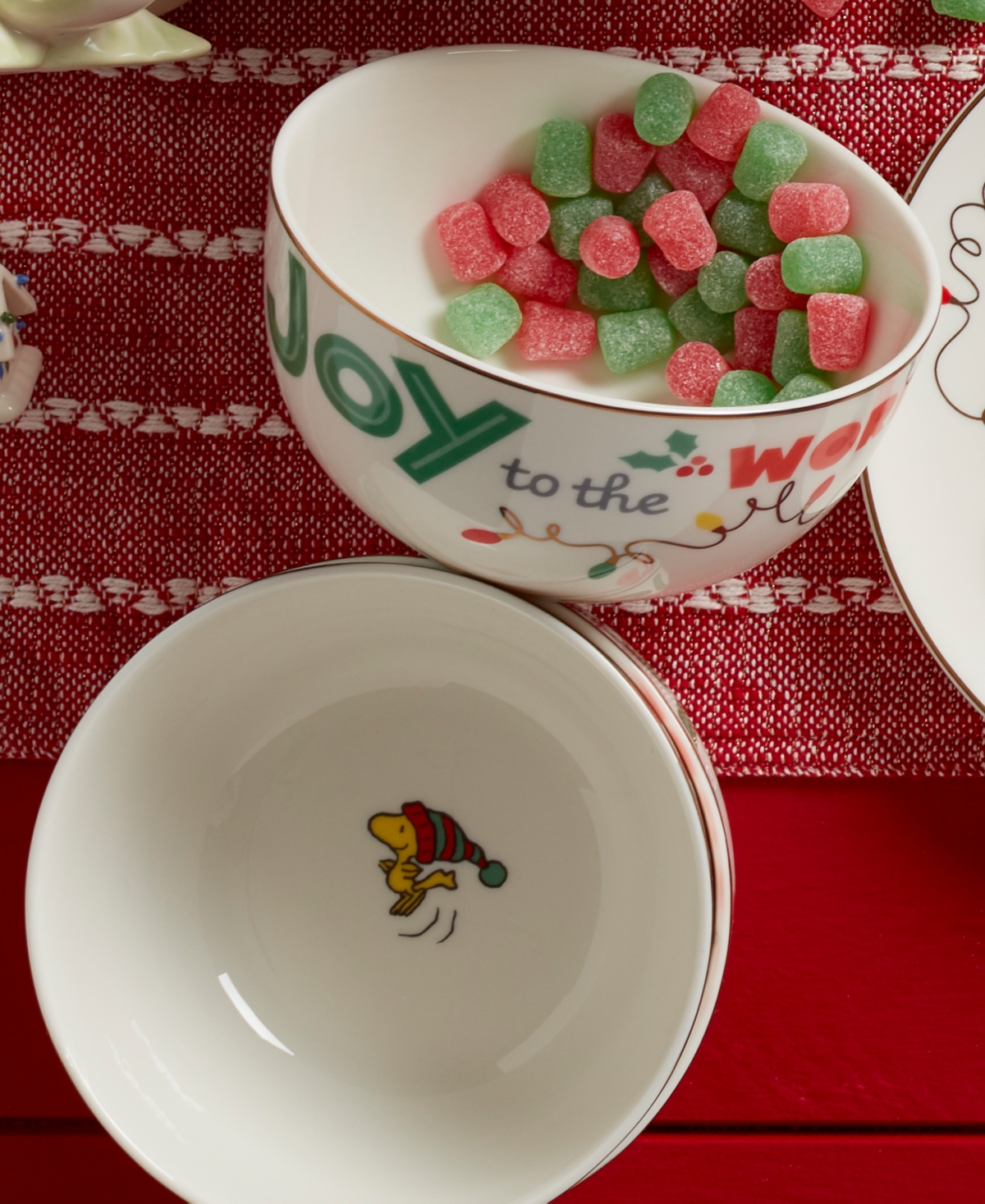 Snoopy Christmas All Purpose Bowls, Set of 4 - Ivory