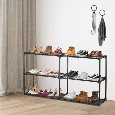 2-Pack 3-Tier Wire Storage Shelves with Covers