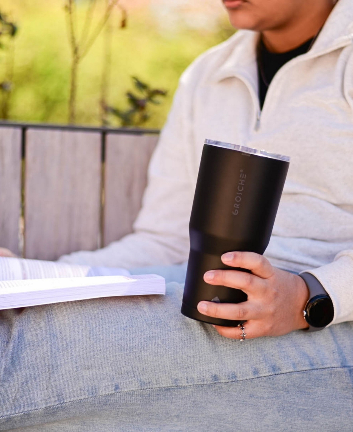 Grosche Yukon 30oz Travel Mug, Tumbler Bundle - Black Lavender 2 PK