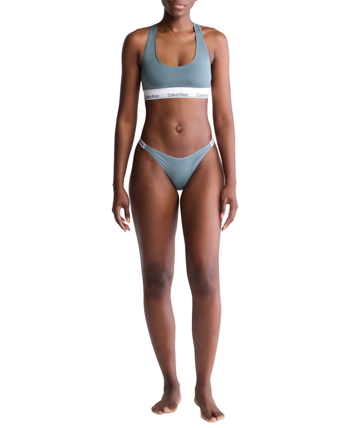 Calvin Klein Women's Modern Logo Dipped String Thong Underwear