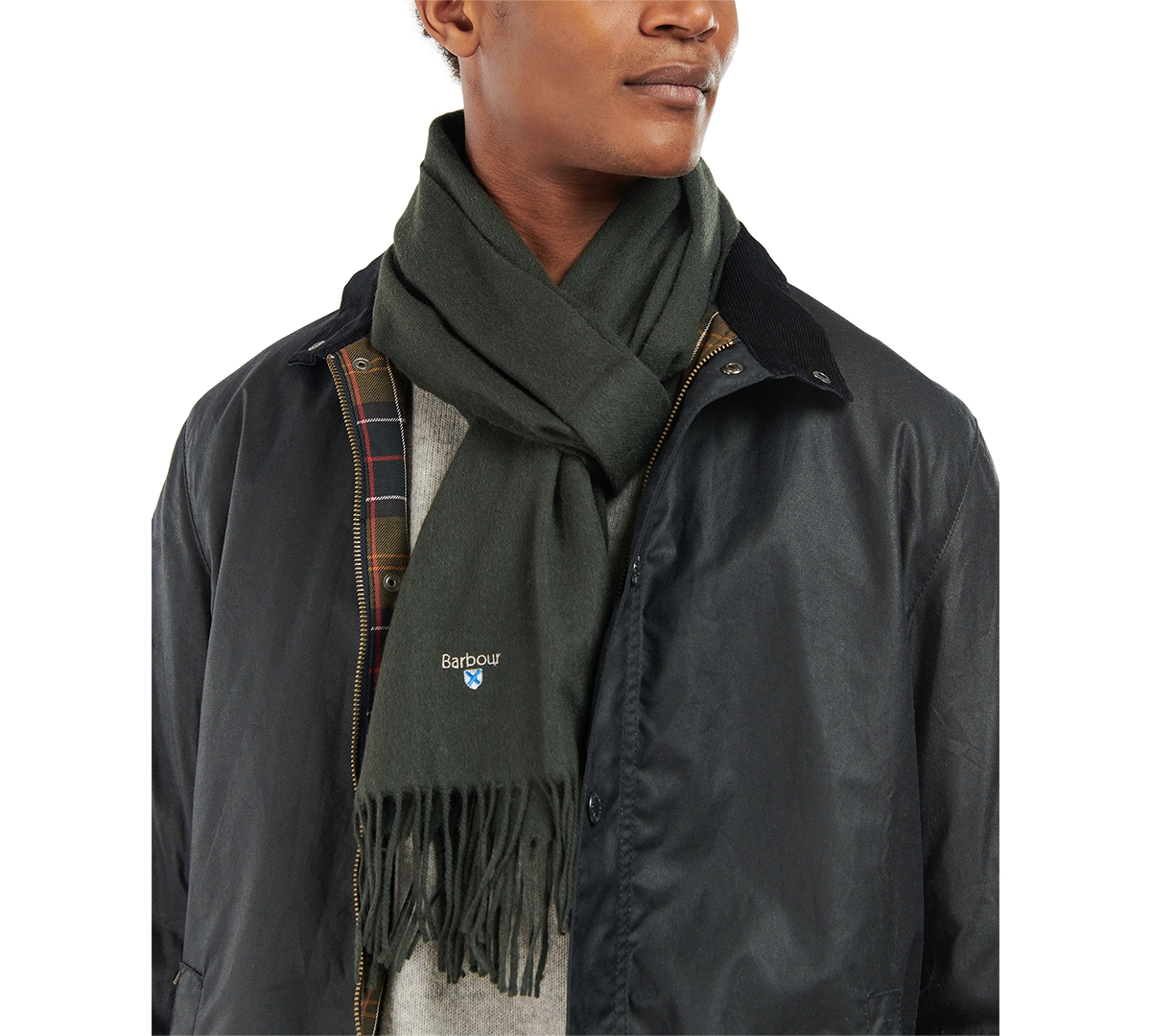 Barbour Men's Solid Wool Scarf, Created For Macy's In Charcoal