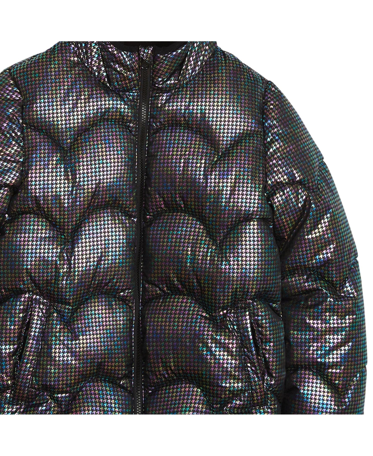 WeatherTamer Big Girls Iridescent Foil Puffer Jacket