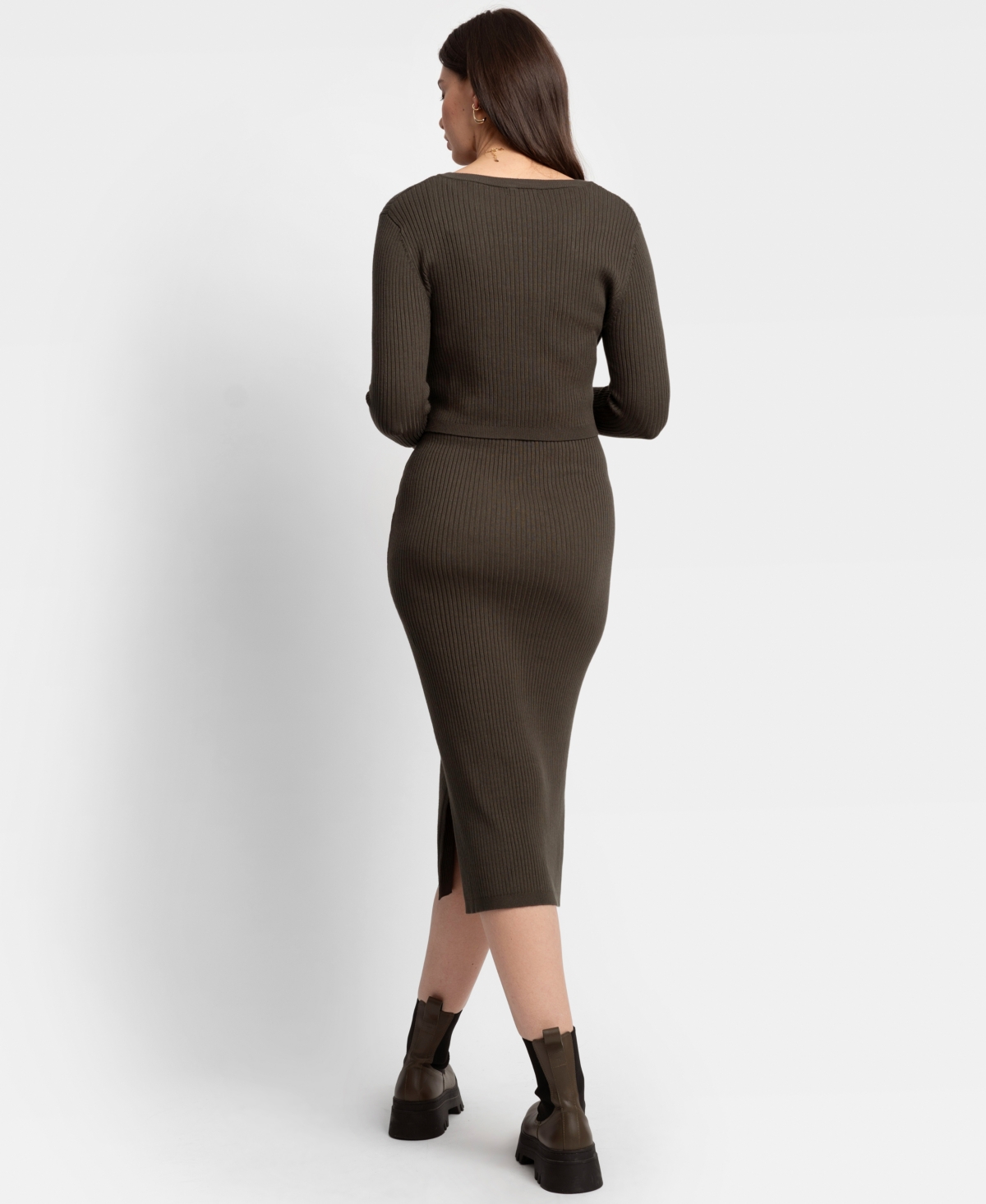 SERAPHINE WOMEN'S RIBBED MATERNITY NURSING MIDI DRESS 