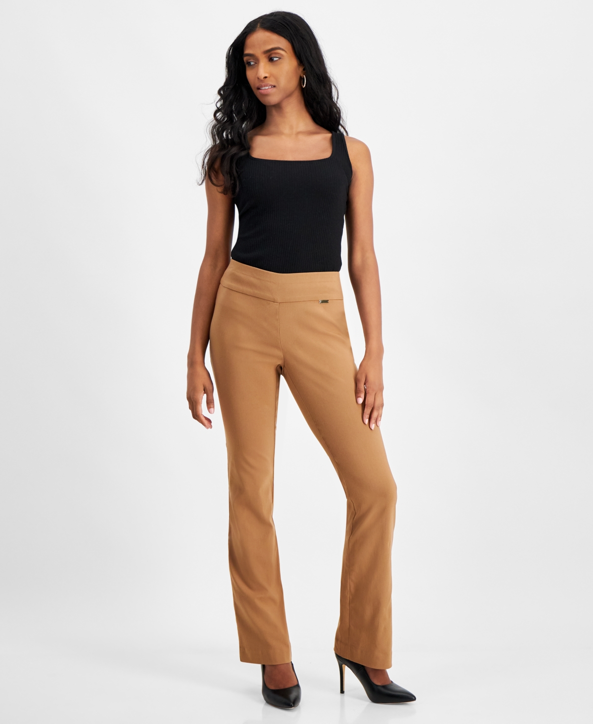 Inc International Concepts Petite Mid-rise Bootcut Pants, Created For Macy's In Brown Saira