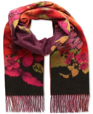 Women's Floral Fringe-Trim Scarf