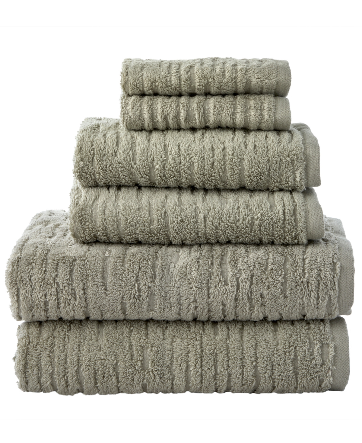 Skl Home Cloudsoft 100% Long Staple Cotton 6-piece Bath Towel Set In Sage