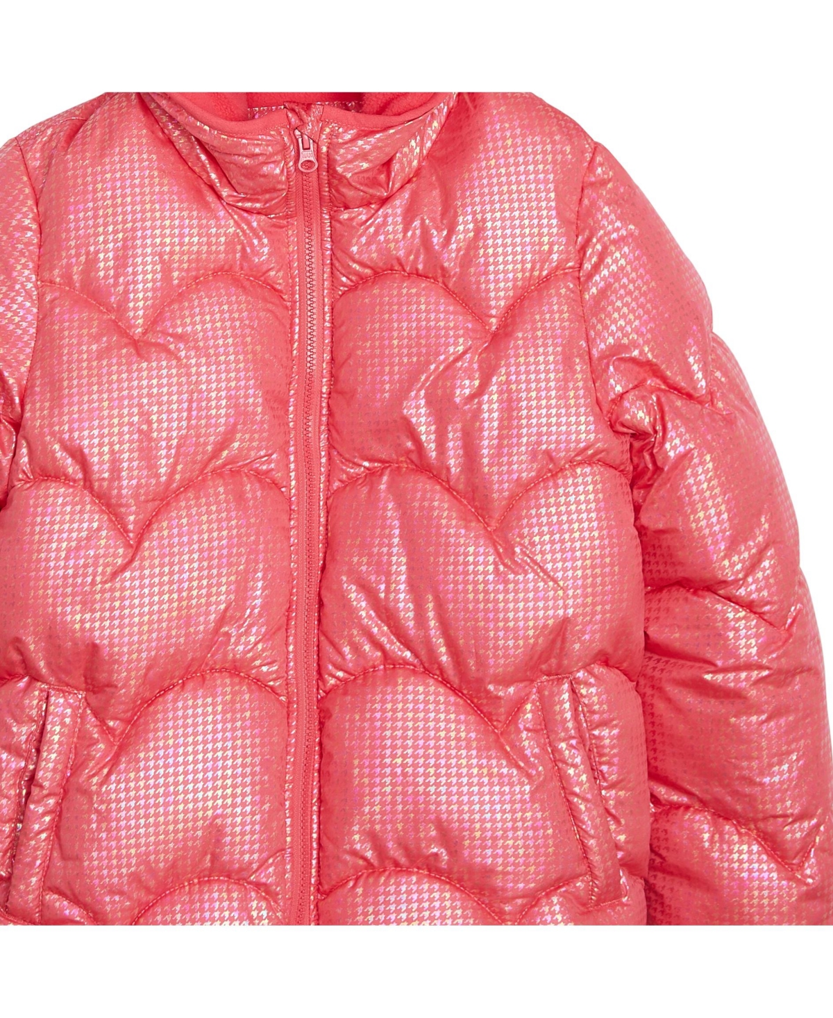 Shop Weathertamer Big Girls Iridescent Foil Puffer Jacket In Black