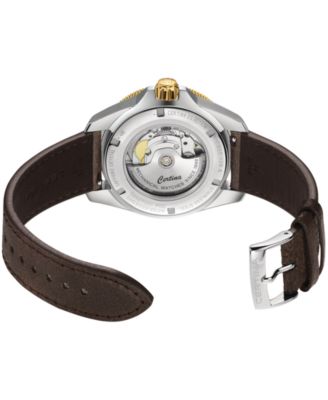 Men's Swiss Automatic DS Action GMT Powermatic 80 Brown Leather Strap Watch 41mm