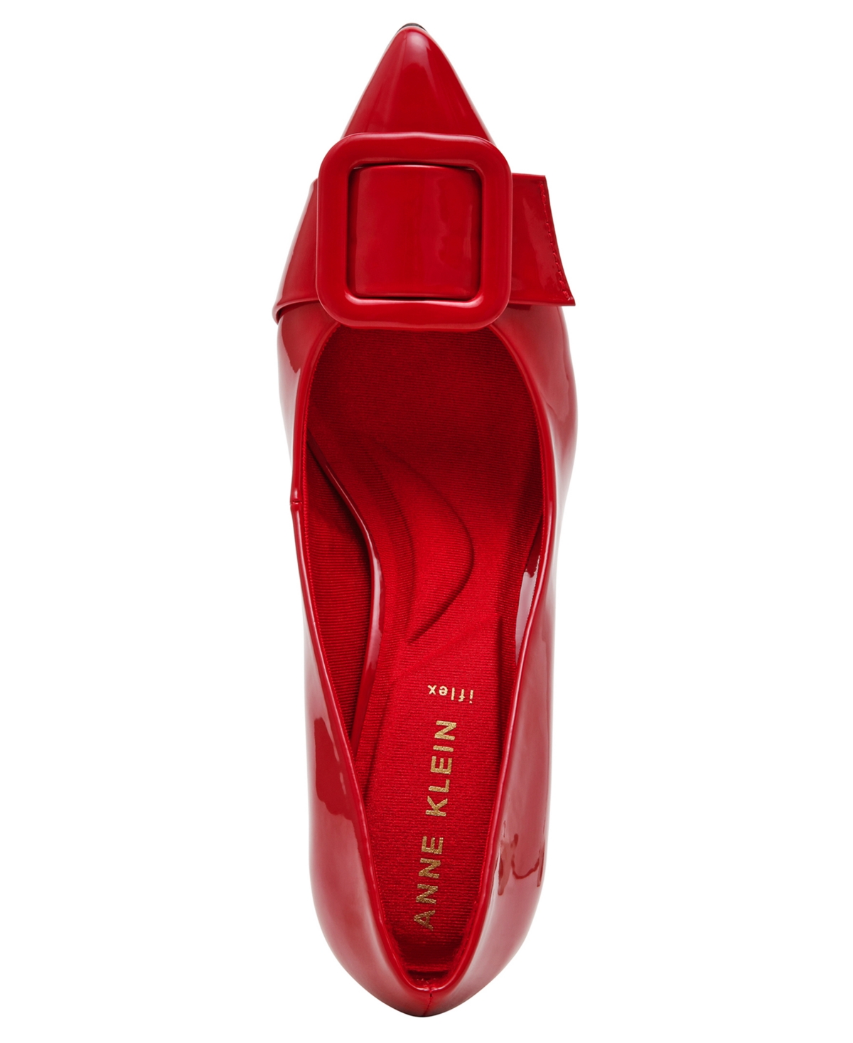 Anne Klein Women's Bentley Buckle Block Heel Pumps In Deep Red Patent