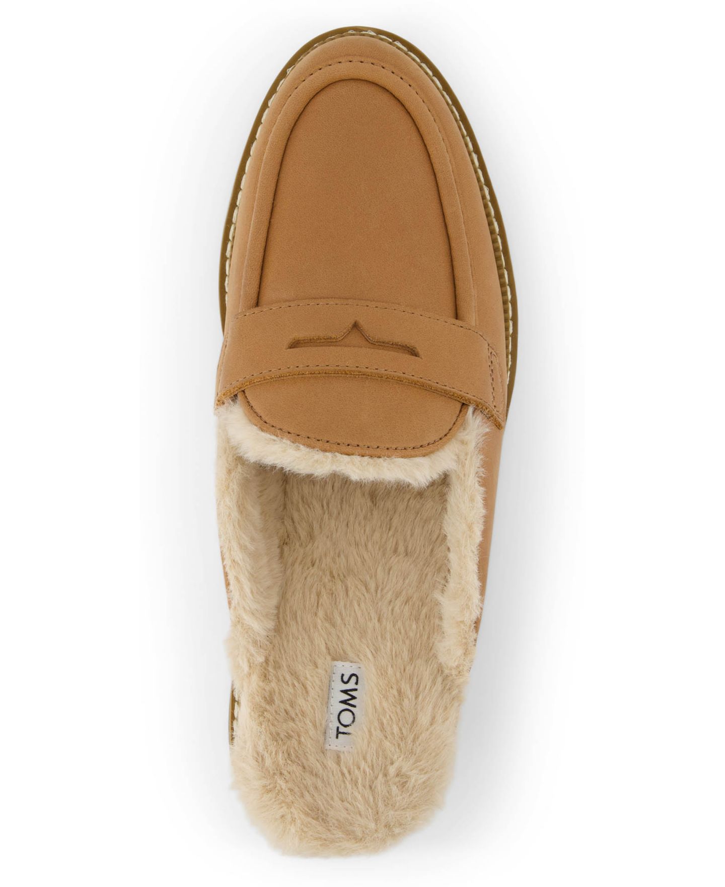 Женские сабо TOMS Cara Cozy Lug Sole Loafer Mule, цвет: Коричневый кожаный — фото 4