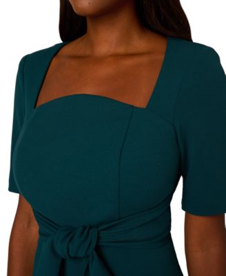 Women's Tie-Waist Short-Sleeve Sheath Dress