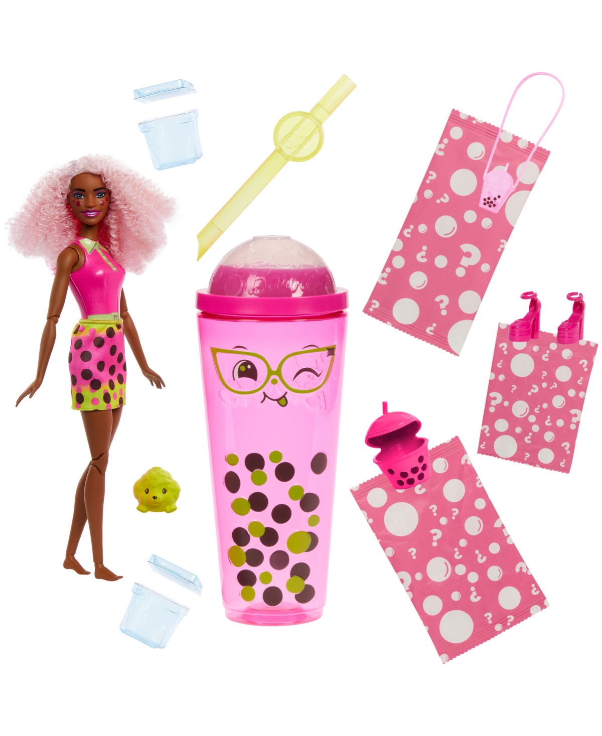 BARBIE POP REVEAL BUBBLE BERRY BLISS SCENTED TEA SERIES & DOLL ACCESSORIES SET 