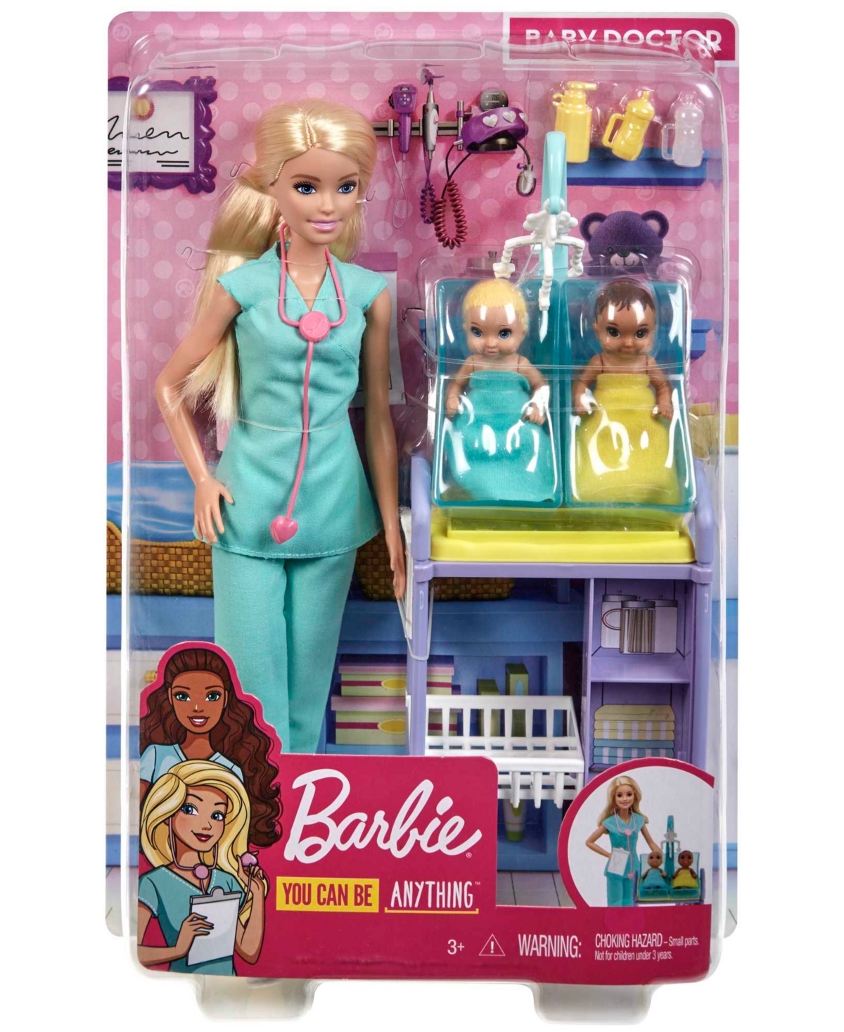 Barbie You Can Be Anything Baby Doctor Blonde Doll and Playset
