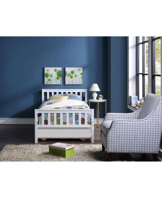 Twin Bed With Trundle, Platform Bed Frame With Headboard And Footboard, For Bedroom Small