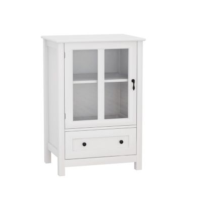  Buffet Storage Cabinet With Single Glass Doors And Unique Bell Handle