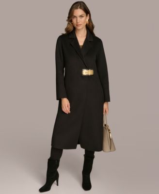 Macy's black wool womens coats best sale