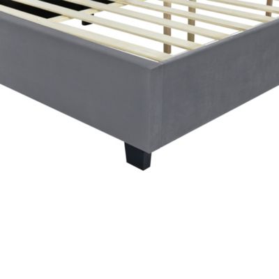 Streamdale Queen Velvet Platform Bed with Headboard