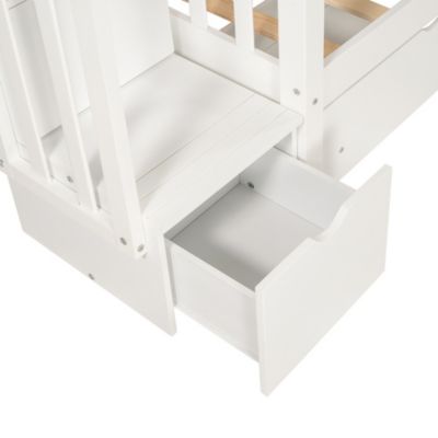 Streamdale Full Over Full Bunk Bed With Shelves And 6 Storage Drawers