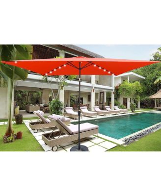 10ft Patio Solar LED Umbrella w/ Crank