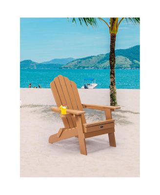 Streamdale Folding Adirondack Chair with Ottoman and Cupholder