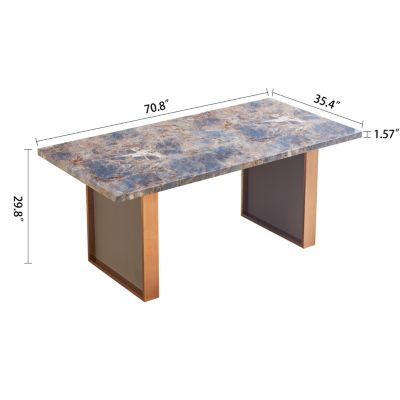 Luxurious Faux Marble Dining Table for 6-8