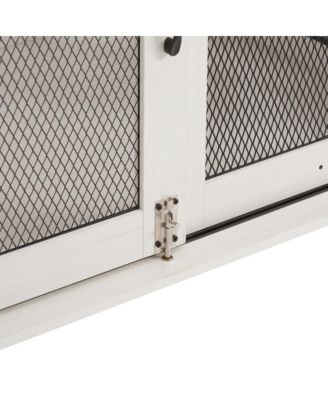 Farmhouse Dog Crate with Sliding Barn Door and Flip-Top