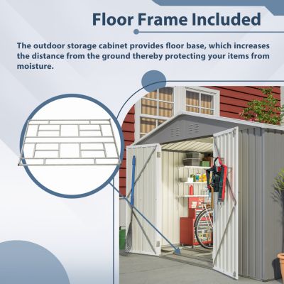 Streamdale 10x8FT All-Weather Metal Storage Shed with Lockable Doors