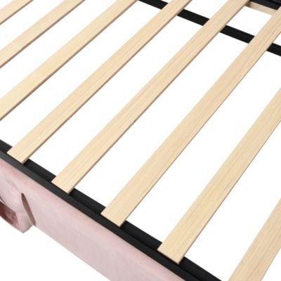 Streamdale Twin Size Upholstered Daybed With Extendable Trundle, Pink