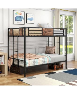 Streamdale Twin/Twin Metal Bunk Bed with Guardrail