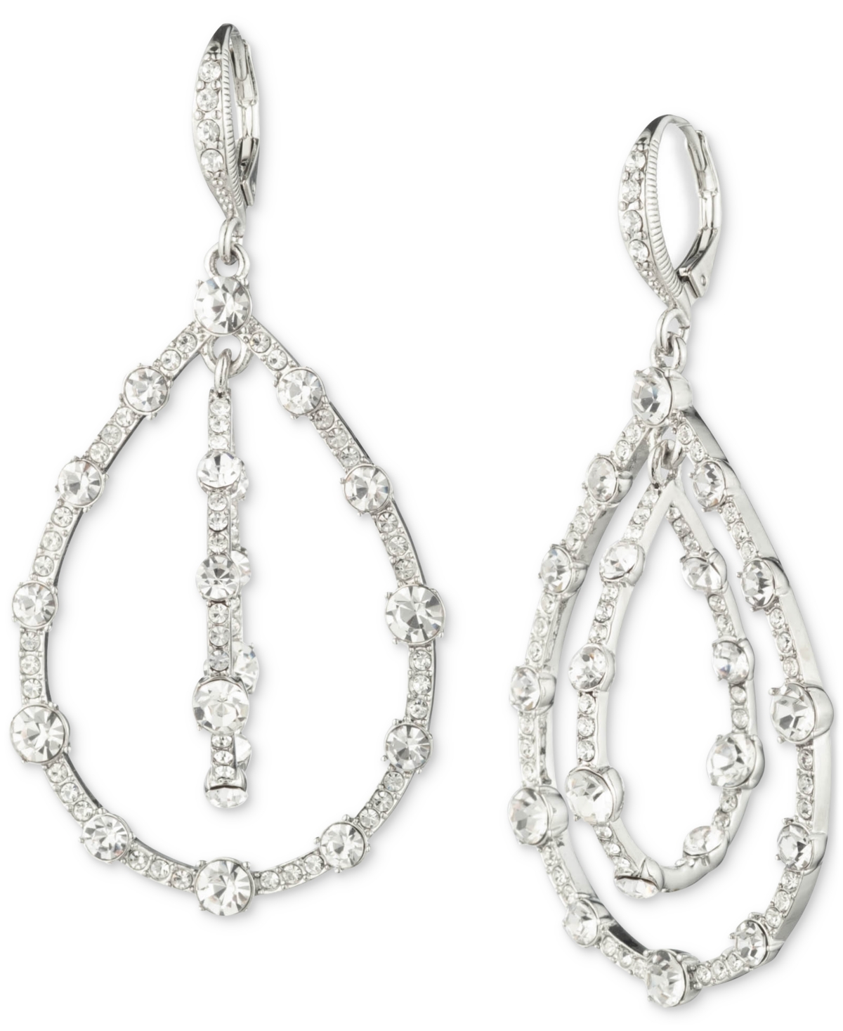 Givenchy Pave Crystal Orbital Drop Earrings In Crystal Wh