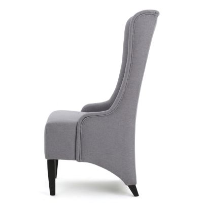 wood Upholstered High-Back Dining Chair with Birch Legs