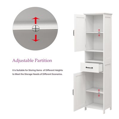 Streamdale Double Door Narrow Height Slim Floor Standing Cabinet