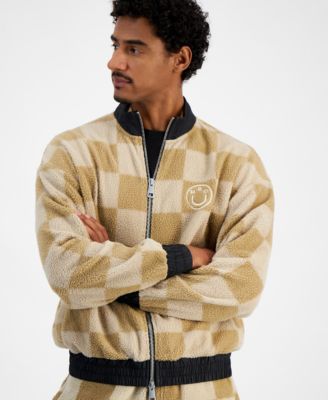Men's Naliso Relaxed Fit Zip-Front Checkered Track Jacketed
