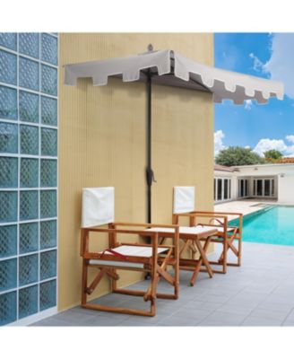 9ft Rectangular Half Market Patio Umbrella Crank, Wind Vent UV Protection