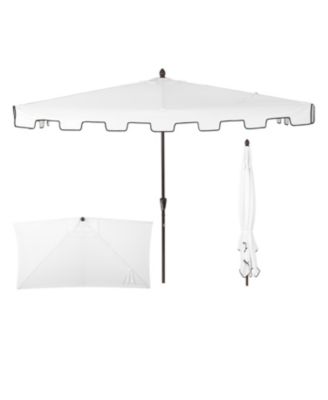 9ft Rectangular Half Market Patio Umbrella Crank, Wind Vent UV Protection