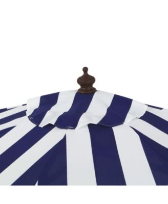 9ft Half Market Umbrella, Scalloped Fringe, Crank, Button Tilt, UV Protection