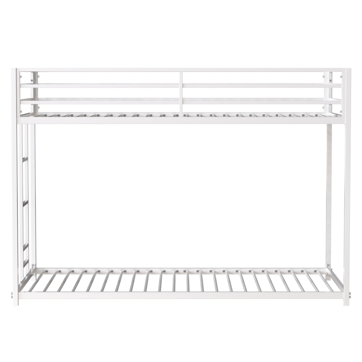 Streamdale Furniture Adam Sturdy Twin Over Twin Metal Bunkfor Kids and Adult, Low Profile and Easy Climbing with Stable Ladder - White