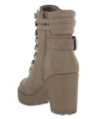 Women's Annamaria Block Heel Lug Sole Biker Boots