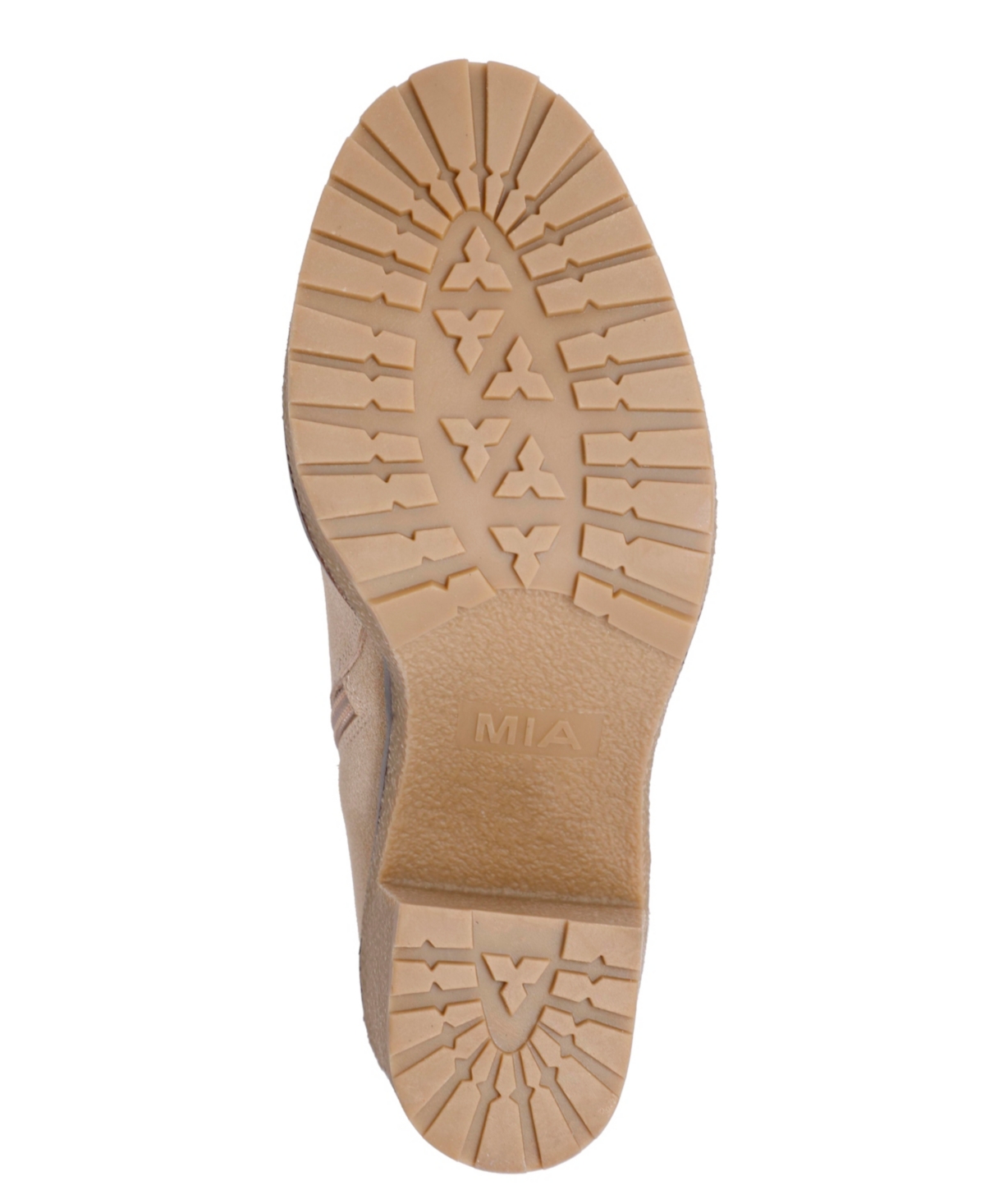 Mia Women's Holiday Cold Weather Sherpa Lace Up Block-heel Booties In Sand,off-white