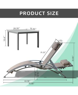 Streamdale 3-Piece Outdoor Lounge Set, Khaki, Aluminum, All-Weather