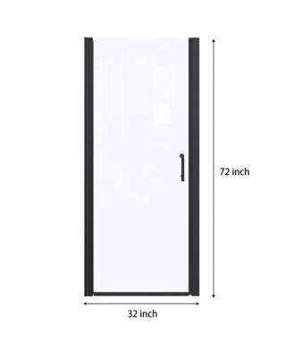 Streamdale Matte Black Pivot Shower Door with Clear Glass (32-33")