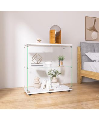2-Shelf Glass Display Cabinet