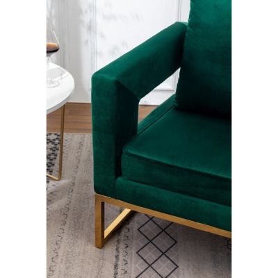 Streamdale Contemporary Upholstered Accent Arm Chair, Green