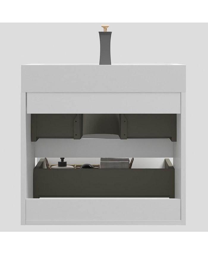 Simplie Fun Alice24201 White Bathroom Vanity with Large Storage Macy's