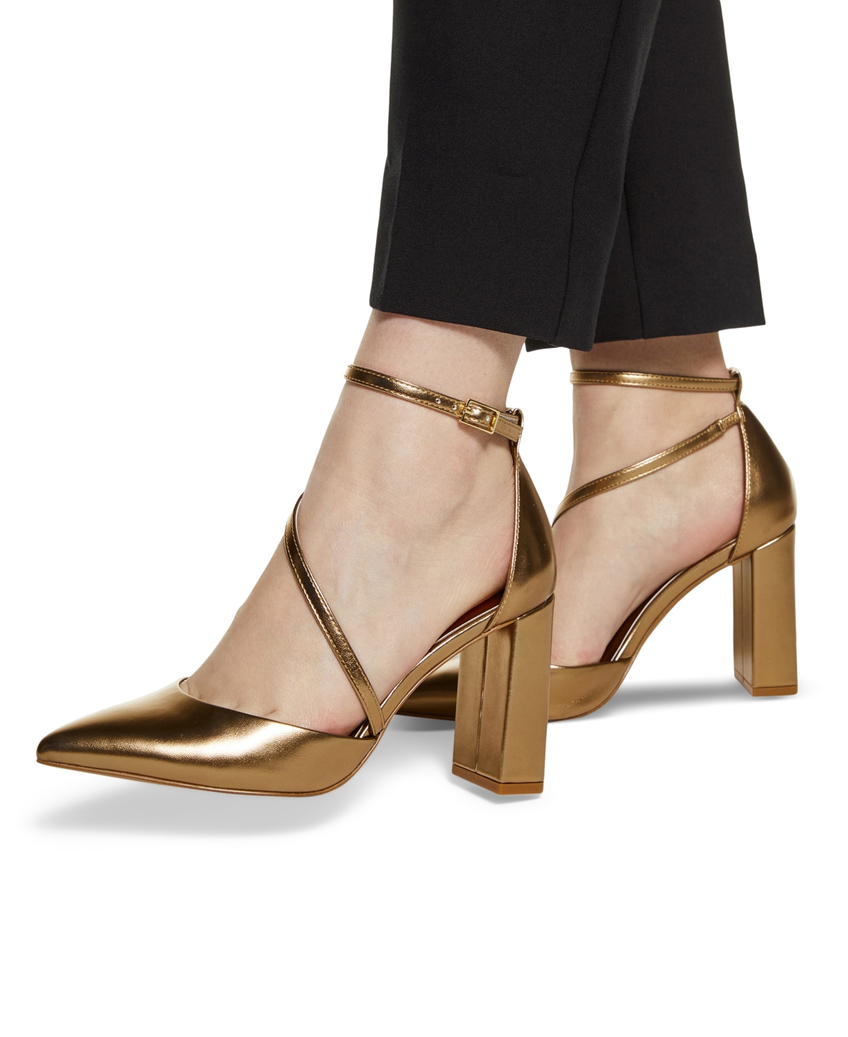 ALDO WOMEN'S MILLEY STRAP POINTED-TOE BLOCK HEEL PUMPS 