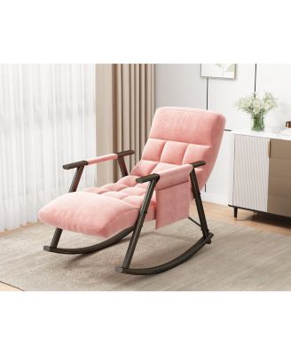 Adjustable Space-Saving Rocking Chair with Iron Frame